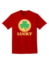 Shamrock Button - Lucky Adult Dark T-Shirt by TooLoud-Mens T-Shirt-TooLoud-Red-Small-Davson Sales