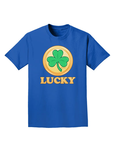 Shamrock Button - Lucky Adult Dark T-Shirt by TooLoud-Mens T-Shirt-TooLoud-Royal-Blue-Small-Davson Sales