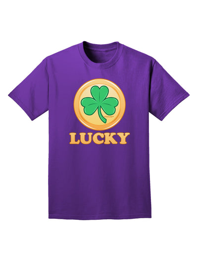 Shamrock Button - Lucky Adult Dark T-Shirt by TooLoud-Mens T-Shirt-TooLoud-Purple-Small-Davson Sales