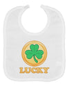 Shamrock Button - Lucky Baby Bib by TooLoud