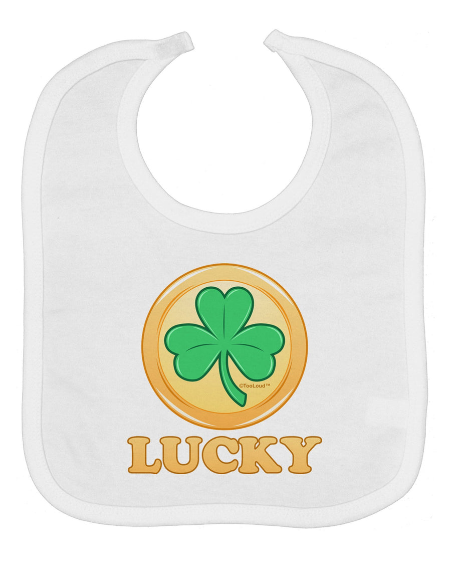 Shamrock Button - Lucky Baby Bib by TooLoud