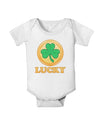 Shamrock Button - Lucky Baby Romper Bodysuit by TooLoud-Baby Romper-TooLoud-White-06-Months-Davson Sales