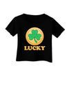 Shamrock Button - Lucky Infant T-Shirt Dark by TooLoud-Infant T-Shirt-TooLoud-Black-06-Months-Davson Sales