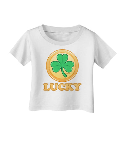 Shamrock Button - Lucky Infant T-Shirt by TooLoud-Infant T-Shirt-TooLoud-White-06-Months-Davson Sales