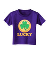 Shamrock Button - Lucky Toddler T-Shirt Dark by TooLoud-Toddler T-Shirt-TooLoud-Purple-2T-Davson Sales