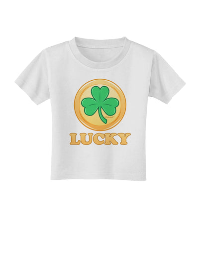 Shamrock Button - Lucky Toddler T-Shirt by TooLoud-Toddler T-Shirt-TooLoud-White-2T-Davson Sales