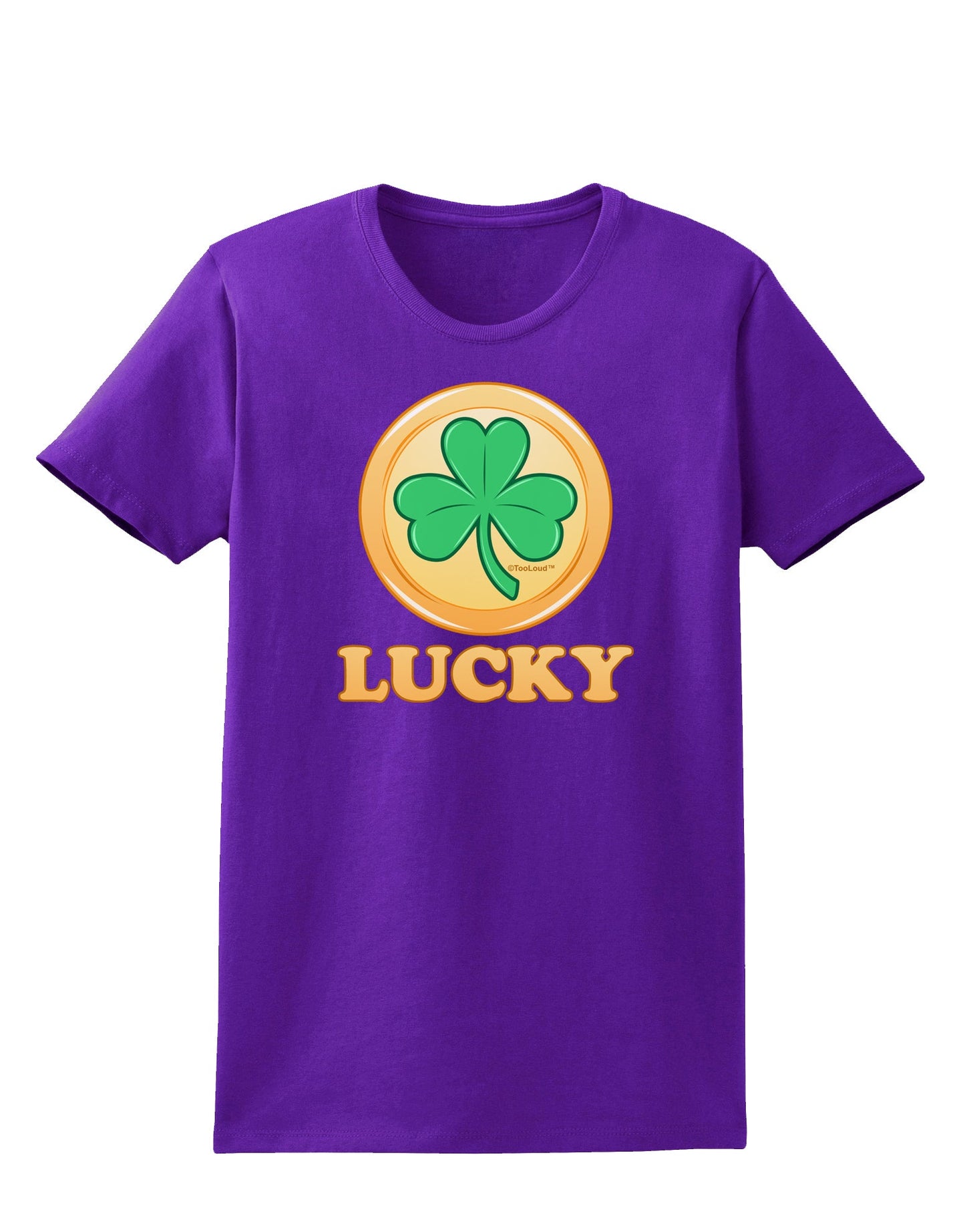 Shamrock Button - Lucky Womens Dark T-Shirt by TooLoud-Womens T-Shirt-TooLoud-Purple-X-Small-Davson Sales