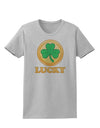 Shamrock Button - Lucky Womens T-Shirt by TooLoud-Womens T-Shirt-TooLoud-AshGray-X-Small-Davson Sales