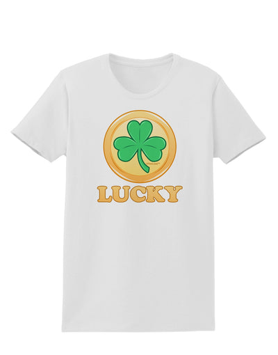 Shamrock Button - Lucky Womens T-Shirt by TooLoud-Womens T-Shirt-TooLoud-White-X-Small-Davson Sales