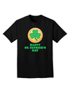 Shamrock Button - St Patrick's Day Adult Dark T-Shirt by TooLoud-Mens T-Shirt-TooLoud-Black-Small-Davson Sales