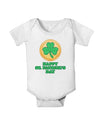 Shamrock Button - St Patrick's Day Baby Romper Bodysuit by TooLoud-Baby Romper-TooLoud-White-06-Months-Davson Sales