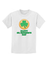 Shamrock Button - St Patrick's Day Childrens T-Shirt by TooLoud-Childrens T-Shirt-TooLoud-White-X-Small-Davson Sales