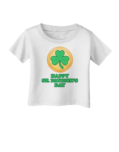 Shamrock Button - St Patrick's Day Infant T-Shirt by TooLoud-Infant T-Shirt-TooLoud-White-06-Months-Davson Sales