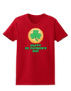 Shamrock Button - St Patrick's Day Womens Dark T-Shirt by TooLoud-Womens T-Shirt-TooLoud-Red-X-Small-Davson Sales