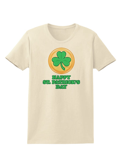 Shamrock Button - St Patrick's Day Womens T-Shirt by TooLoud-Womens T-Shirt-TooLoud-Natural-X-Small-Davson Sales