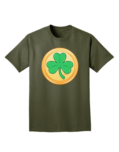 Shamrock Button Vector Design Adult Dark T-Shirt by TooLoud-Mens T-Shirt-TooLoud-Military-Green-Small-Davson Sales