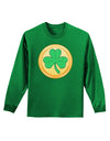 Shamrock Button Vector Design Adult Long Sleeve Dark T-Shirt by TooLoud-TooLoud-Kelly-Green-Small-Davson Sales