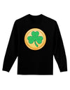 Shamrock Button Vector Design Adult Long Sleeve Dark T-Shirt by TooLoud-TooLoud-Black-Small-Davson Sales