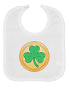 Shamrock Button Vector Design Baby Bib by TooLoud