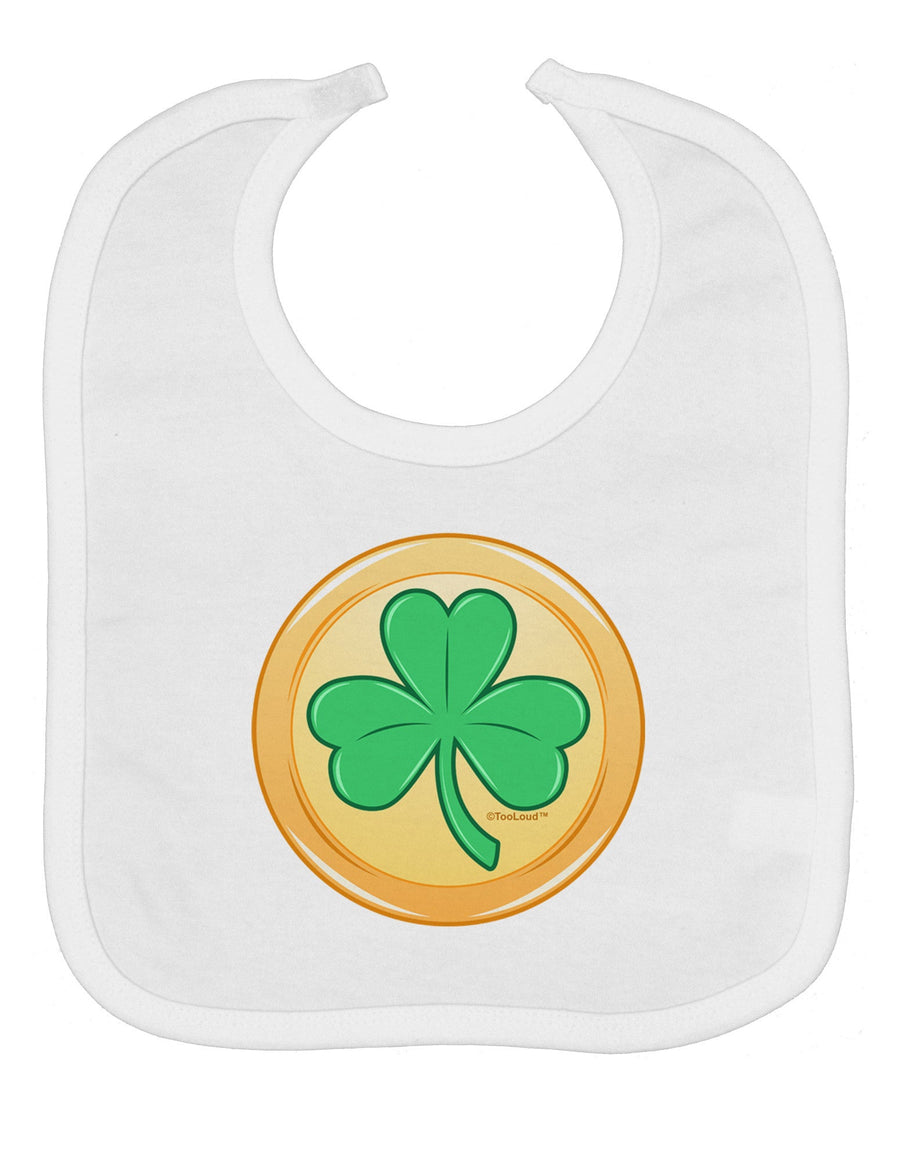 Shamrock Button Vector Design Baby Bib by TooLoud