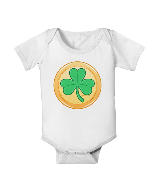 Shamrock Button Vector Design Baby Romper Bodysuit by TooLoud-Baby Romper-TooLoud-White-06-Months-Davson Sales