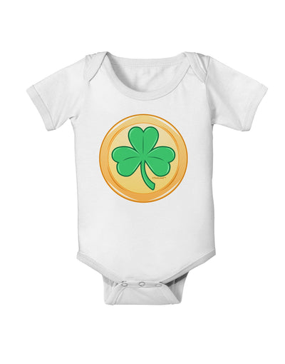 Shamrock Button Vector Design Baby Romper Bodysuit by TooLoud-Baby Romper-TooLoud-White-06-Months-Davson Sales