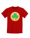 Shamrock Button Vector Design Childrens Dark T-Shirt by TooLoud-Childrens T-Shirt-TooLoud-Red-X-Small-Davson Sales