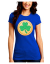 Shamrock Button Vector Design Juniors Crew Dark T-Shirt by TooLoud-T-Shirts Juniors Tops-TooLoud-Royal-Blue-Juniors Fitted Small-Davson Sales