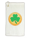 Shamrock Button Vector Design Micro Terry Gromet Golf Towel 16 x 25 inch by TooLoud-Golf Towel-TooLoud-White-Davson Sales