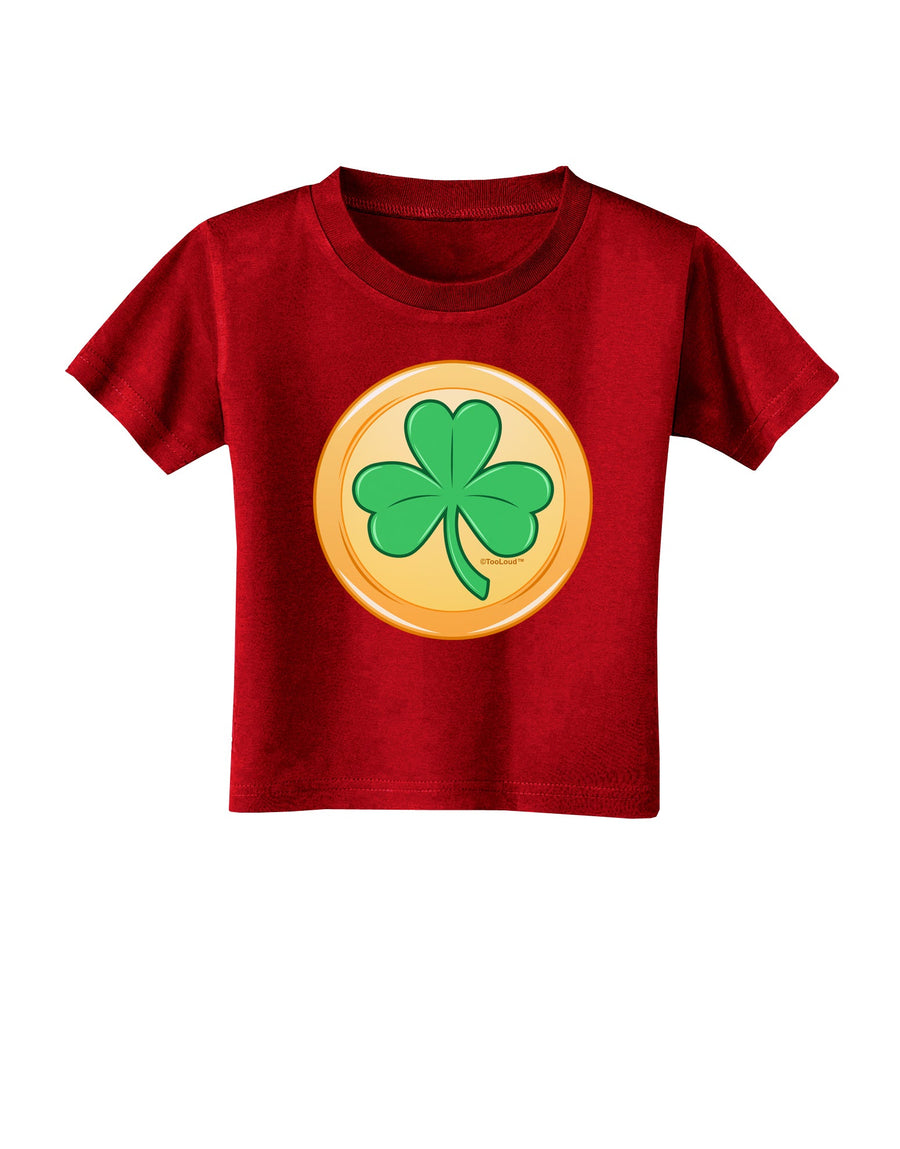 Shamrock Button Vector Design Toddler T-Shirt Dark by TooLoud-Toddler T-Shirt-TooLoud-Black-2T-Davson Sales