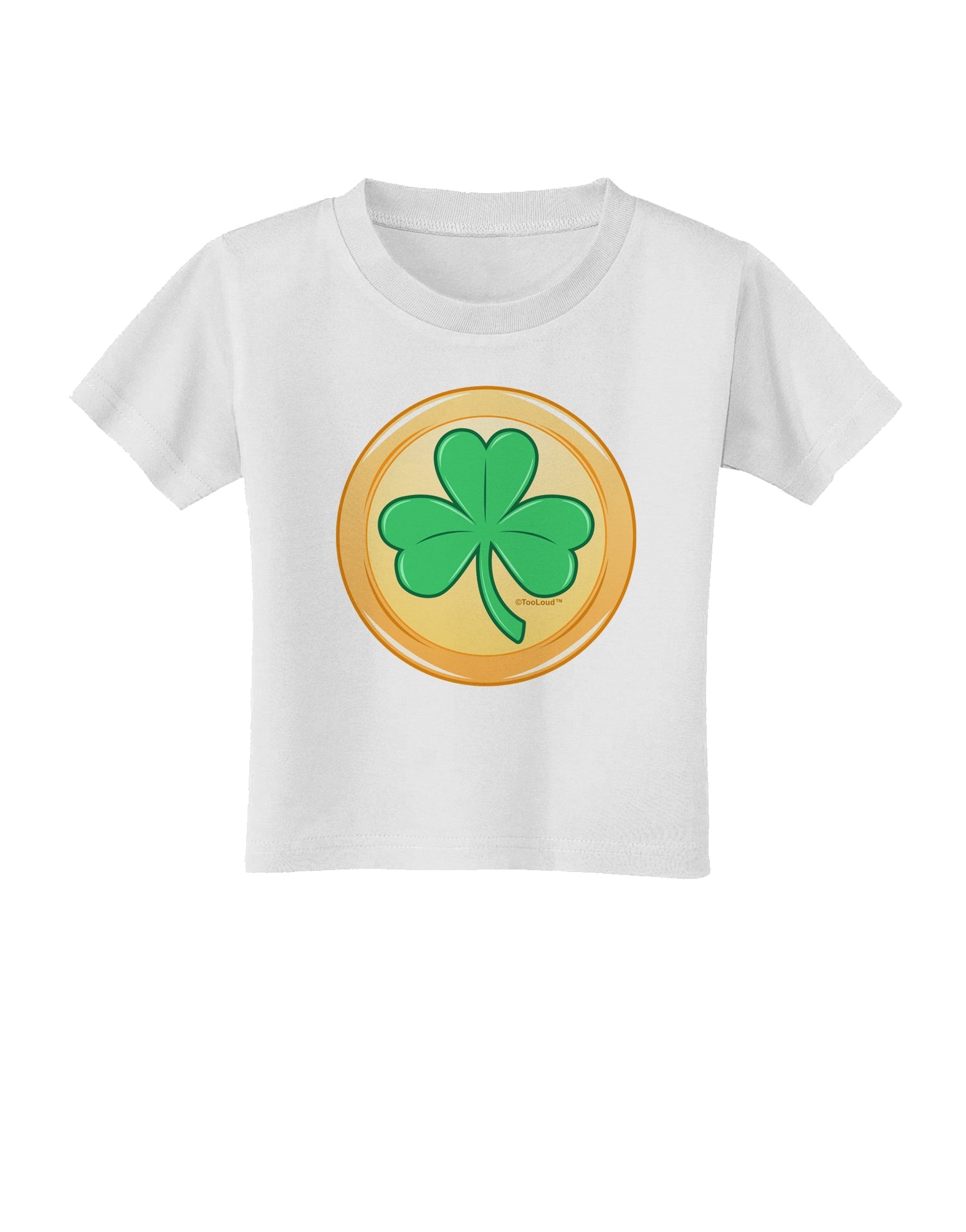 Shamrock Button Vector Design Toddler T-Shirt by TooLoud-Toddler T-Shirt-TooLoud-White-2T-Davson Sales