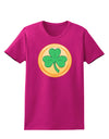 Shamrock Button Vector Design Womens Dark T-Shirt by TooLoud-Womens T-Shirt-TooLoud-Hot-Pink-Small-Davson Sales