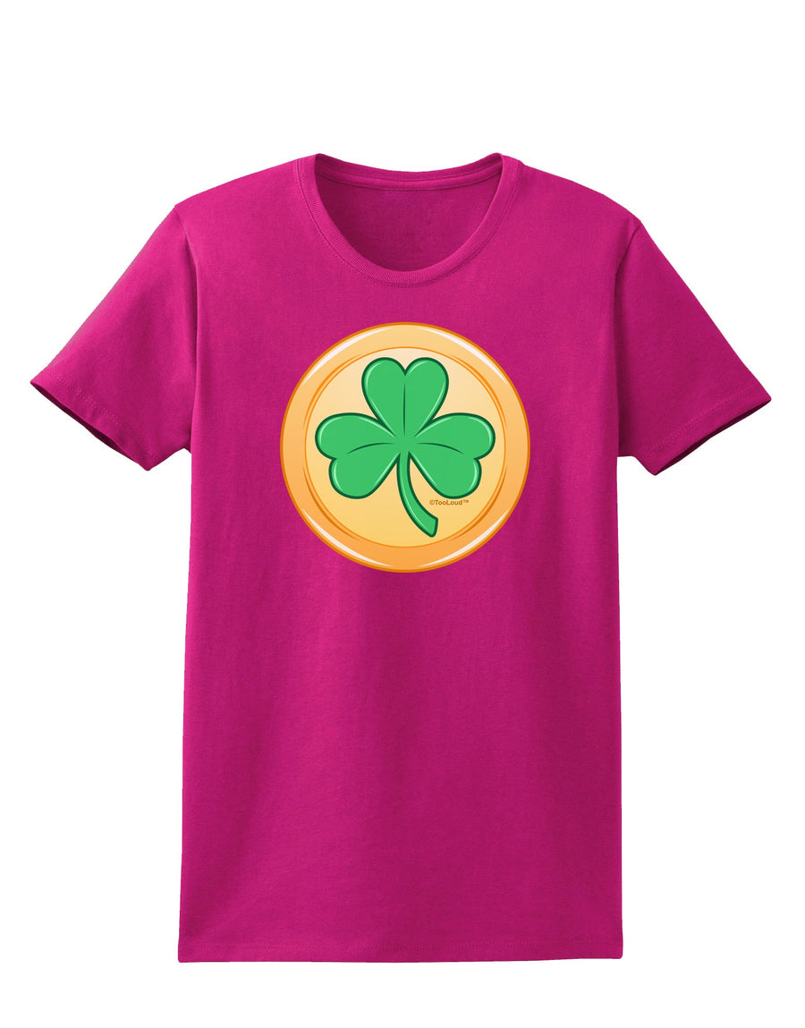 Shamrock Button Vector Design Womens Dark T-Shirt by TooLoud-Womens T-Shirt-TooLoud-Black-X-Small-Davson Sales