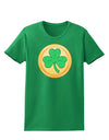 Shamrock Button Vector Design Womens Dark T-Shirt by TooLoud-Womens T-Shirt-TooLoud-Kelly-Green-X-Small-Davson Sales