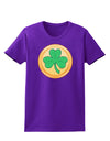 Shamrock Button Vector Design Womens Dark T-Shirt by TooLoud-Womens T-Shirt-TooLoud-Purple-X-Small-Davson Sales