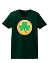 Shamrock Button Vector Design Womens Dark T-Shirt by TooLoud-Womens T-Shirt-TooLoud-Forest-Green-Small-Davson Sales