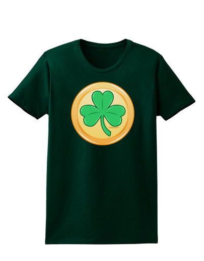 Shamrock Button Vector Design Womens Dark T-Shirt by TooLoud-Womens T-Shirt-TooLoud-Forest-Green-Small-Davson Sales