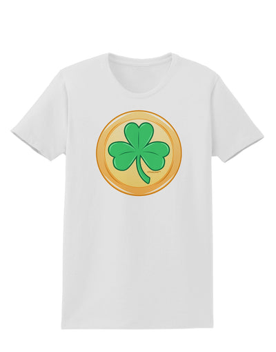 Shamrock Button Vector Design Womens T-Shirt by TooLoud-Womens T-Shirt-TooLoud-White-X-Small-Davson Sales