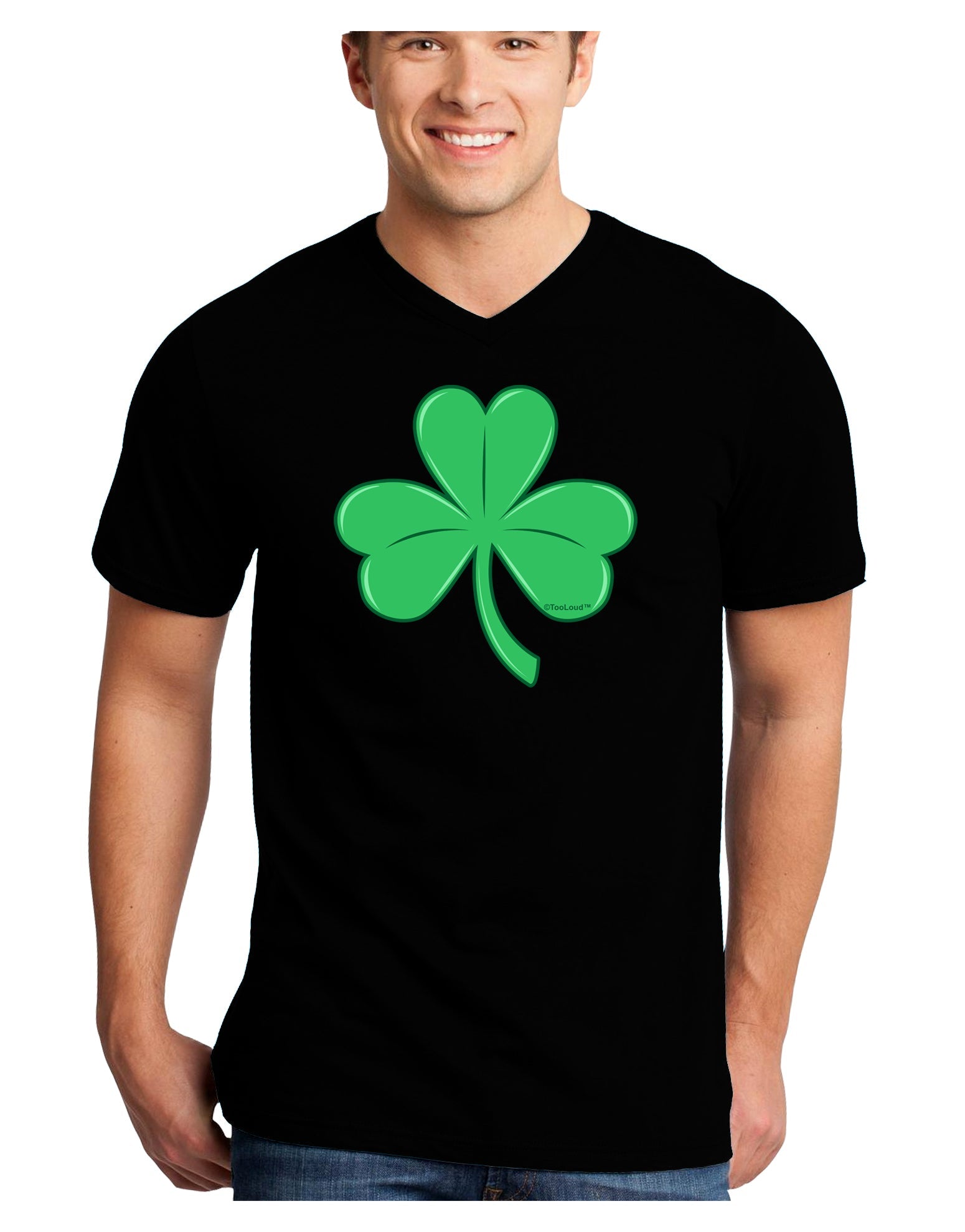 Shamrock Vector Design Adult Dark V-Neck T-Shirt by TooLoud-Mens V-Neck T-Shirt-TooLoud-Black-Small-Davson Sales