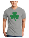 Shamrock Vector Design Adult V-Neck T-shirt by TooLoud-Mens V-Neck T-Shirt-TooLoud-HeatherGray-Small-Davson Sales