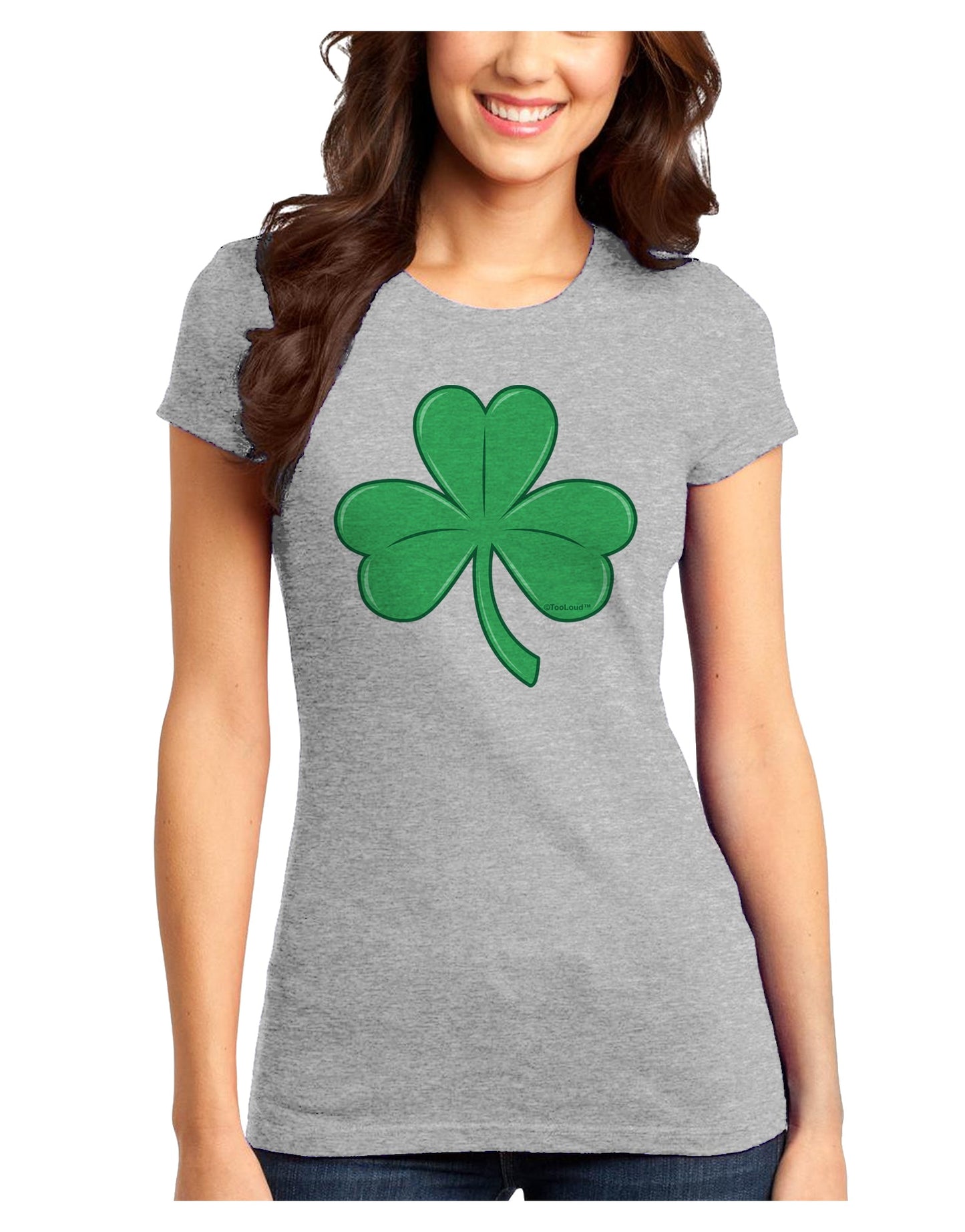 Shamrock Vector Design Juniors T-Shirt by TooLoud-Womens Juniors T-Shirt-TooLoud-Ash-Gray-Juniors Fitted X-Small-Davson Sales