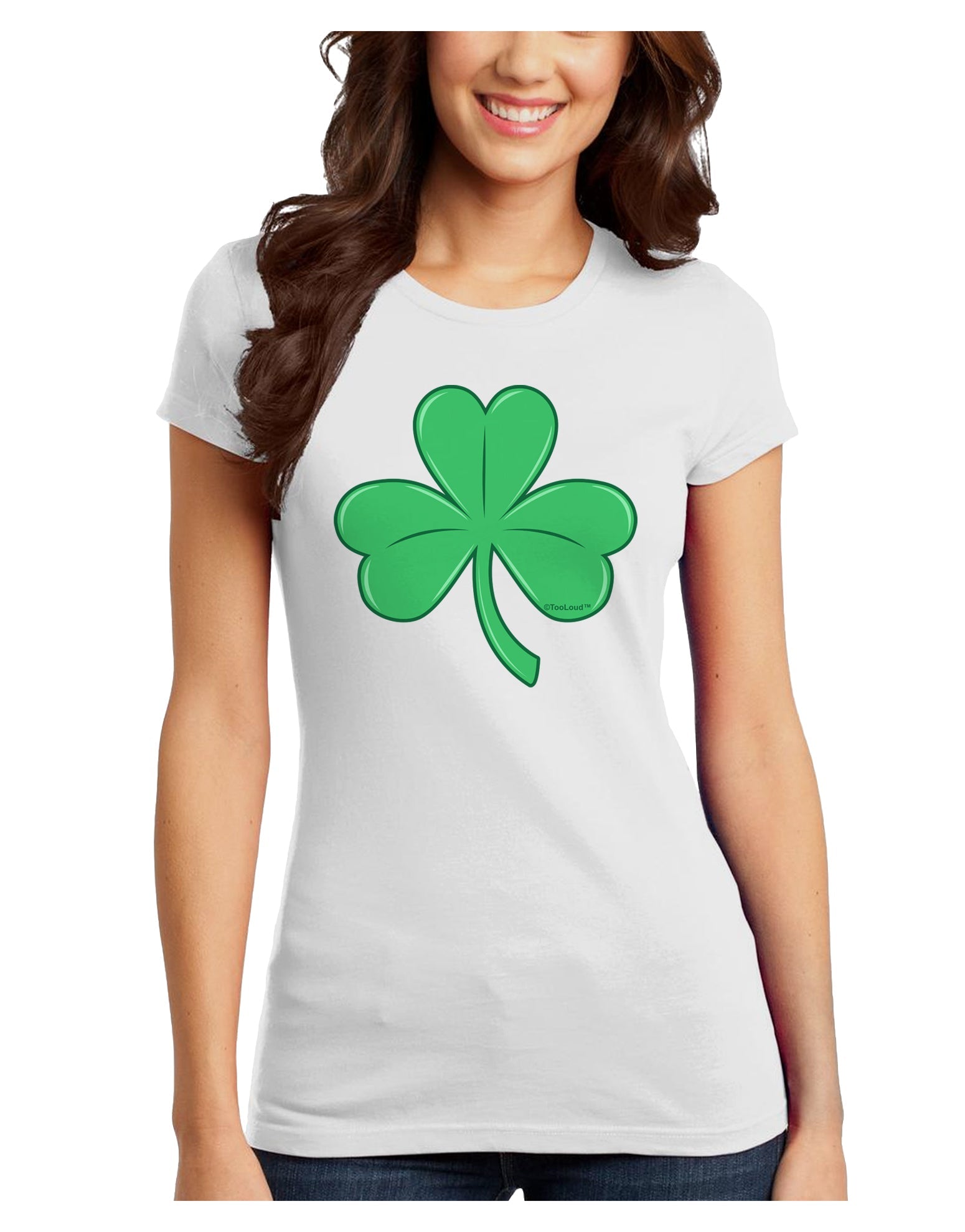 Shamrock Vector Design Juniors T-Shirt by TooLoud-Womens Juniors T-Shirt-TooLoud-White-Juniors Fitted X-Small-Davson Sales