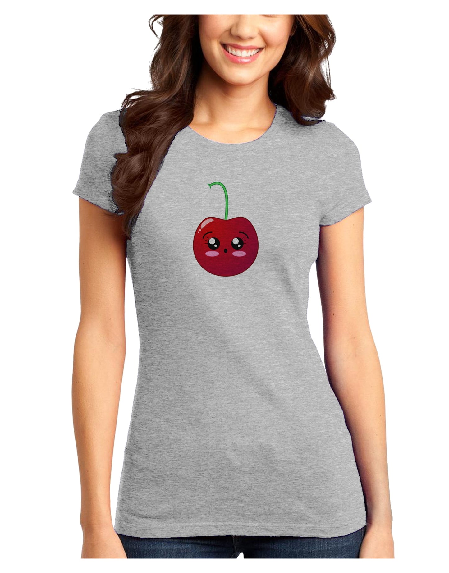Sheri Cherry Juniors T-Shirt-Womens Juniors T-Shirt-TooLoud-Ash-Gray-Juniors Fitted XS-Davson Sales