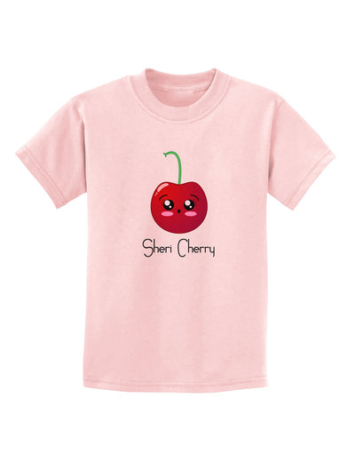 Sheri Cherry Text Childrens T-Shirt-Childrens T-Shirt-TooLoud-PalePink-X-Small-Davson Sales