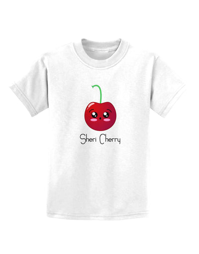 Sheri Cherry Text Childrens T-Shirt-Childrens T-Shirt-TooLoud-White-X-Small-Davson Sales