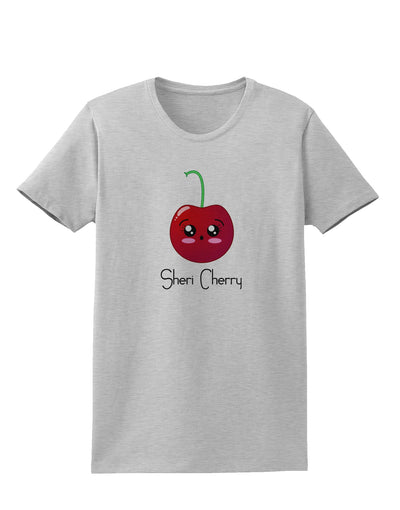 Sheri Cherry Text Womens T-Shirt-Womens T-Shirt-TooLoud-AshGray-X-Small-Davson Sales