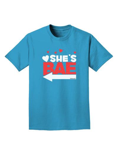 She's BAE - Left Arrow Adult Dark T-Shirt-Mens T-Shirt-TooLoud-Turquoise-Small-Davson Sales