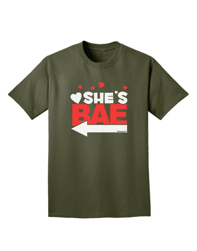 She's BAE - Left Arrow Adult Dark T-Shirt-Mens T-Shirt-TooLoud-Military-Green-Small-Davson Sales