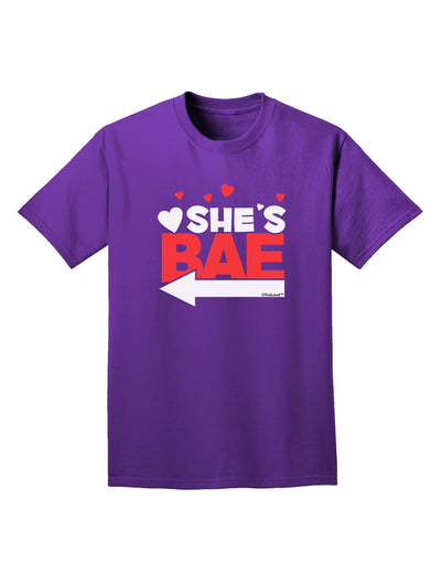 She's BAE - Left Arrow Adult Dark T-Shirt-Mens T-Shirt-TooLoud-Purple-Small-Davson Sales