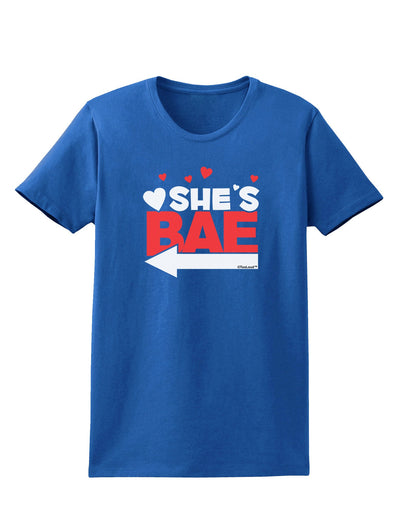 She's BAE - Left Arrow Womens Dark T-Shirt-Womens T-Shirt-TooLoud-Royal-Blue-X-Small-Davson Sales